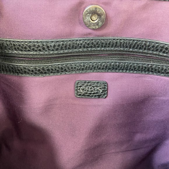 Chaps Pebble Gunmetal texture Shoulder Bag soft Classic Look - Picture 6 of 10